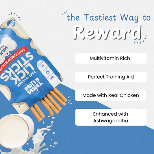 Lick Sticks Milk Soft & Chewy Dog Treats 70g